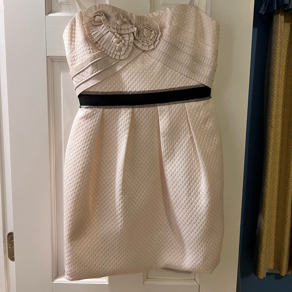White mini BCBG strapless dress